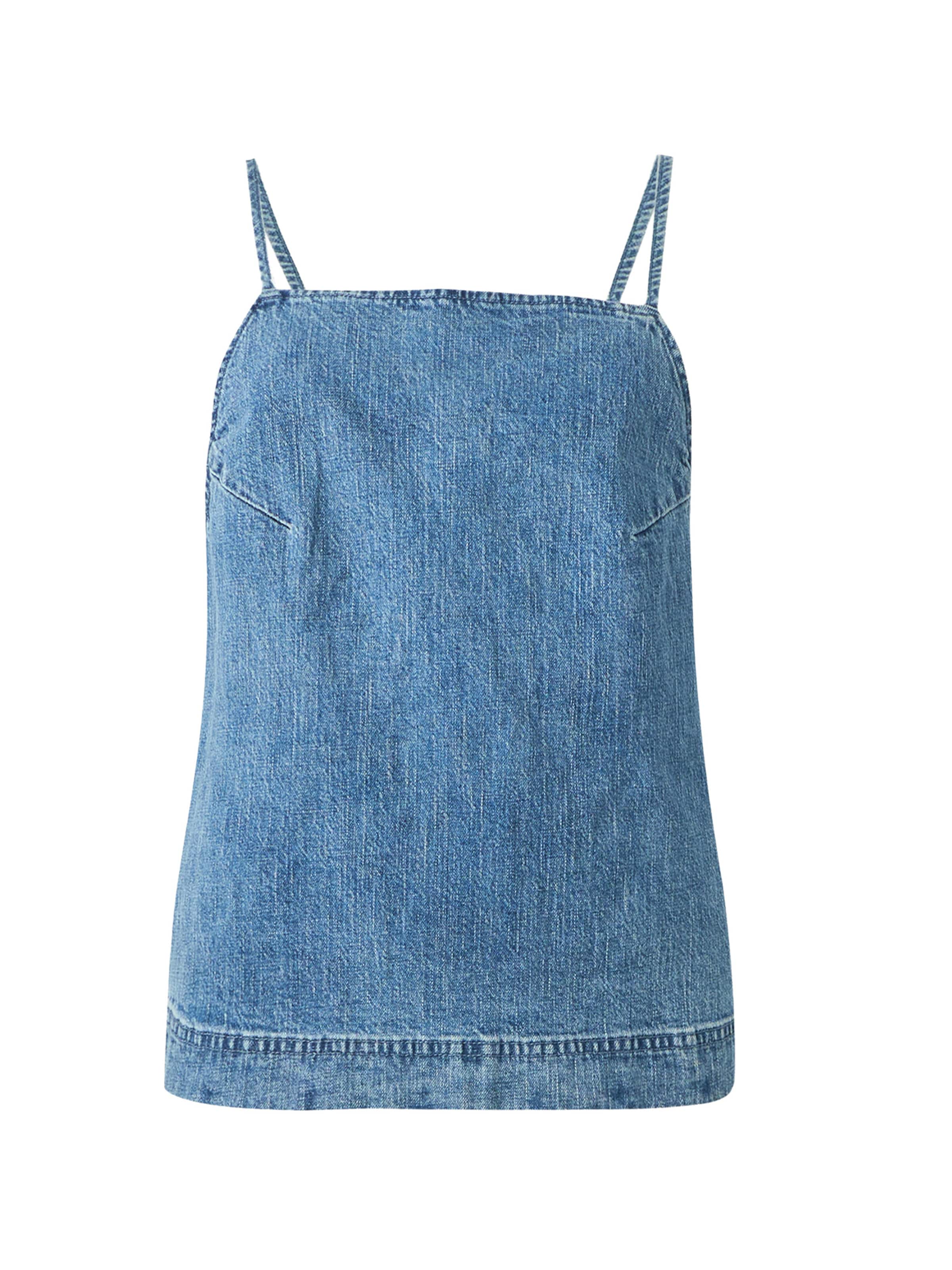 Top de la Abercrombie & Fitch pe albastru: față