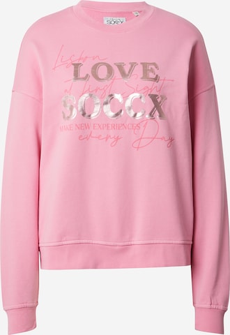 Soccx Μπλούζα φούτερ σε ροζ: μπροστά