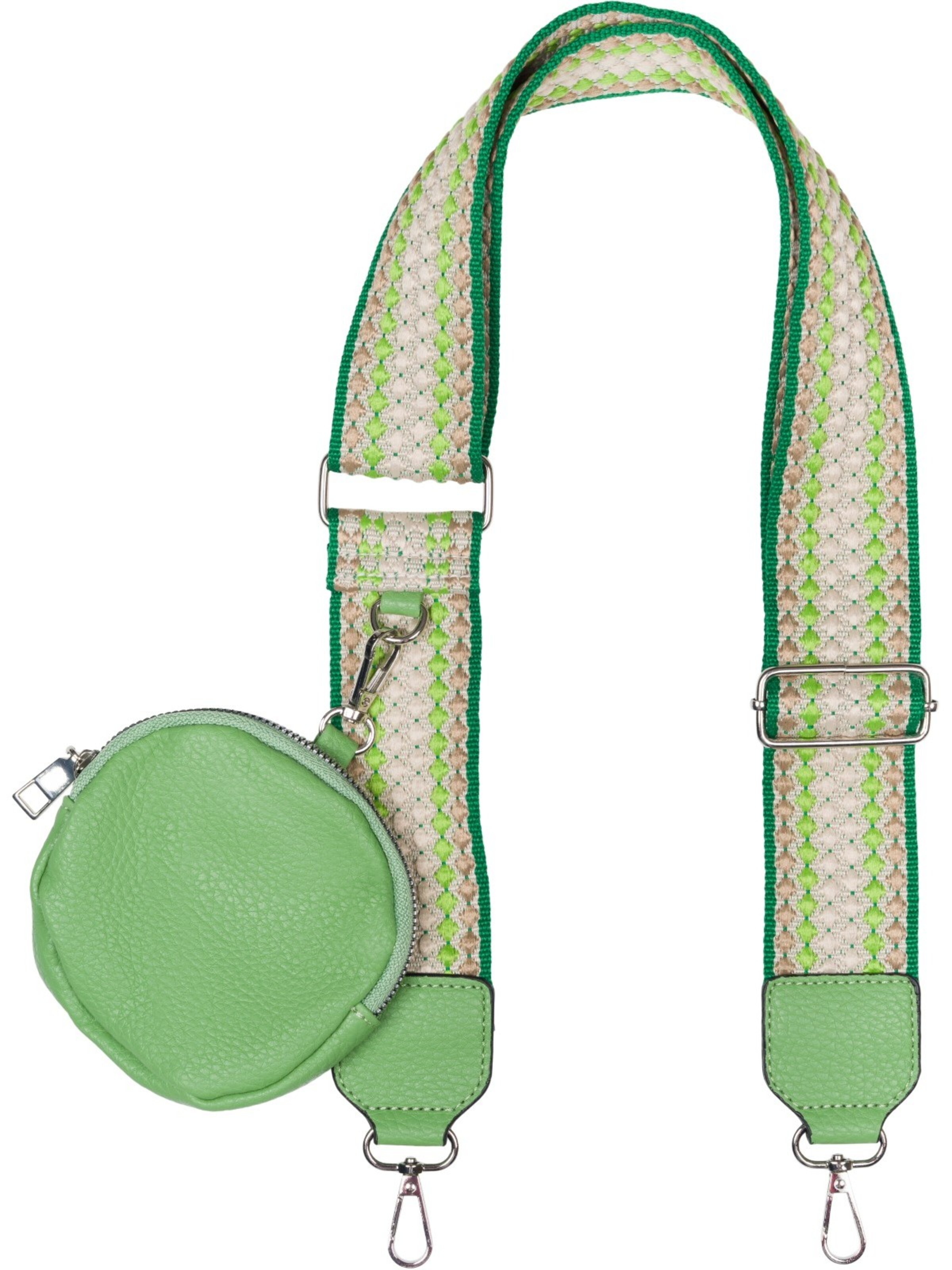 styleBREAKER Taschenzubehör 'Breiter Wechsel Taschengurt Pünktchen mit Börse'‌‌‌‌‌‌‌‌‌ in Grün