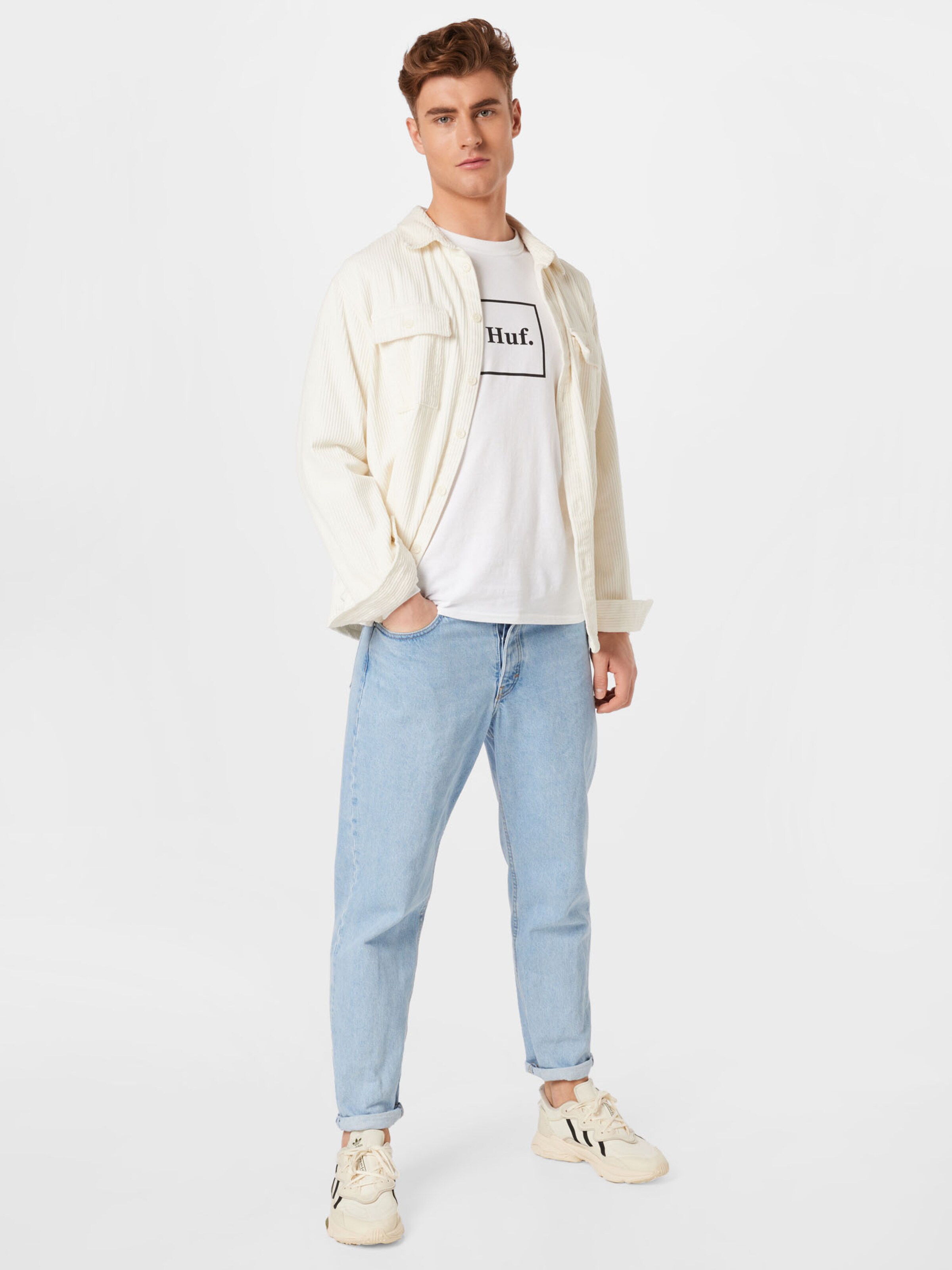 Männer Shirts HUF Shirt in Weiß - ES12666 Männer Shirts HUF Shirt in Weiß - ES12666