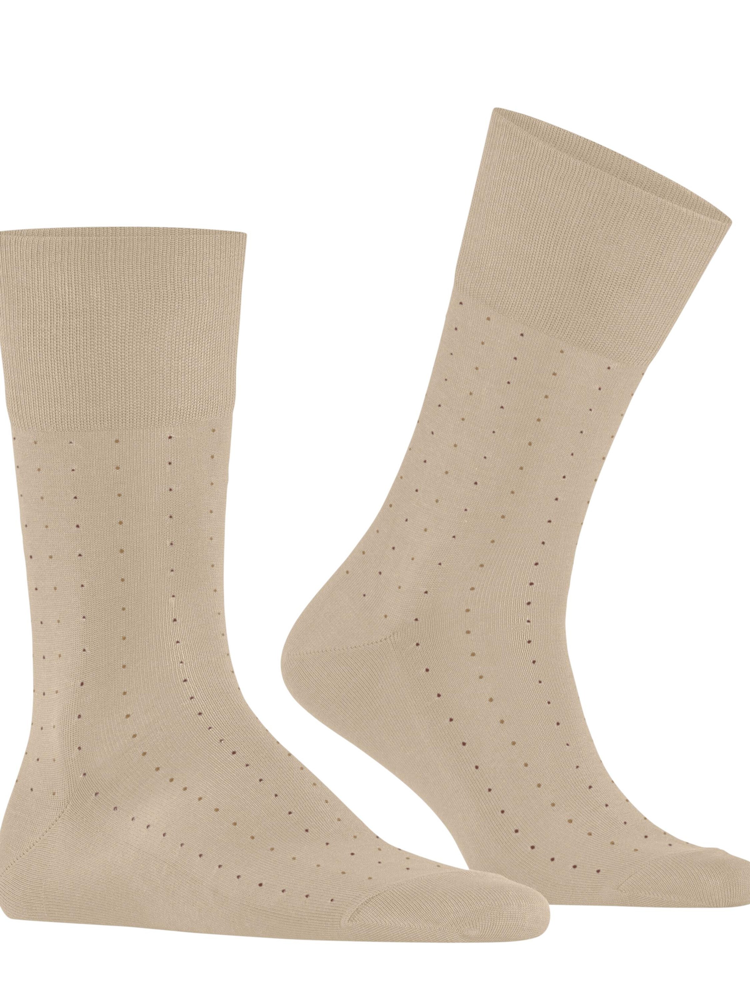 FALKE Socks 'Tiago Dotted Line' in Beige