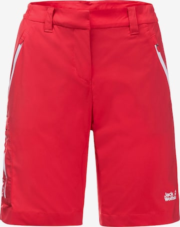 JACK WOLFSKIN Athletic Pants 'Overland' in Red: front
