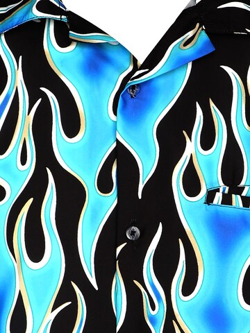 King Kameha Shirt 'Flames Wild' in Blau