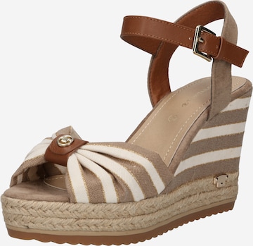 TOM TAILOR Strap Sandals in Brown: front