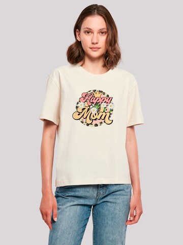 F4NT4STIC Shirt 'Mothers Day Floral Design Happy Mom Motherhood Appreciation' in Beige: voorkant