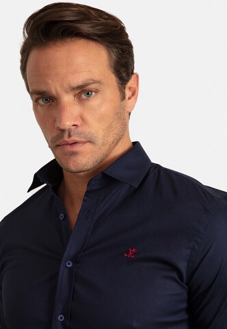 Sir Raymond Tailor Regular fit Button Up Shirt 'Moss' in Blue