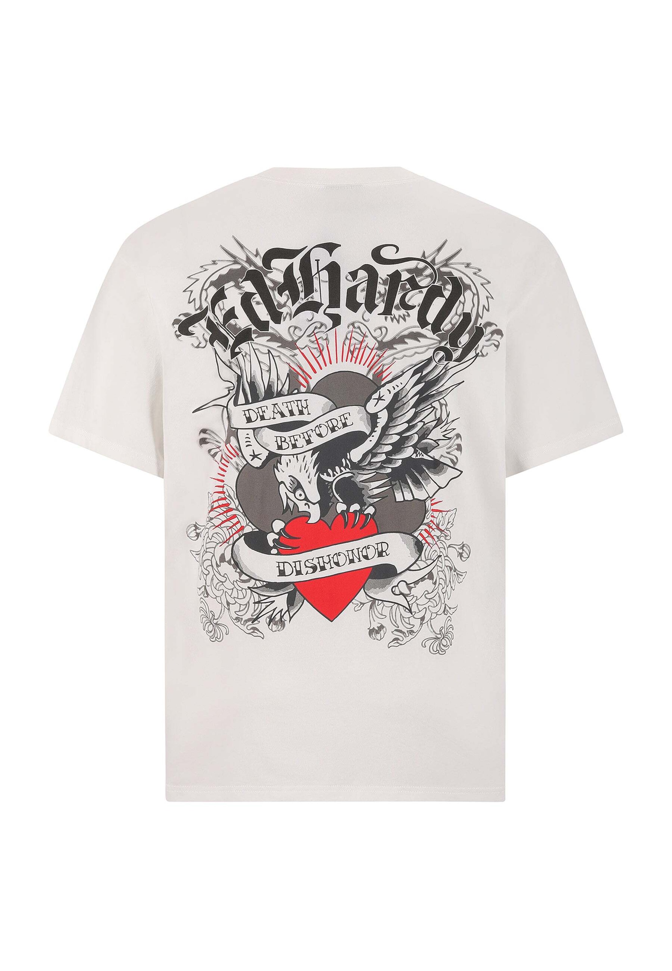 Ed Hardy - Camiseta 'Death Before Dishonor Eagle' en blanco