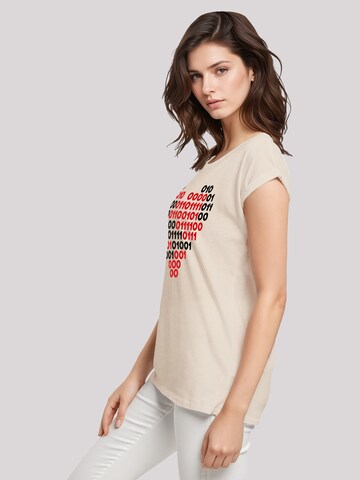 F4NT4STIC Shirt 'I love you 01001001 Binary Code Herz  Valentinstag' in Beige