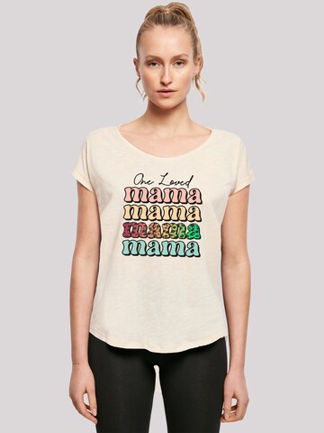 T-shirt 'Mothers Day Mama Typography Leopard Print Pastel' F4NT4STIC en beige : devant