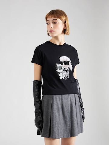Karl Lagerfeld Μπλουζάκι 'Ikonik 2.0' σε μαύρο: μπροστά