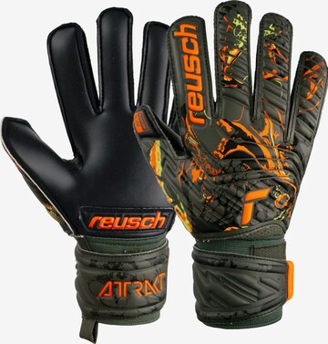 REUSCH Athletic Gloves 'Attrakt Silver' in Green: front