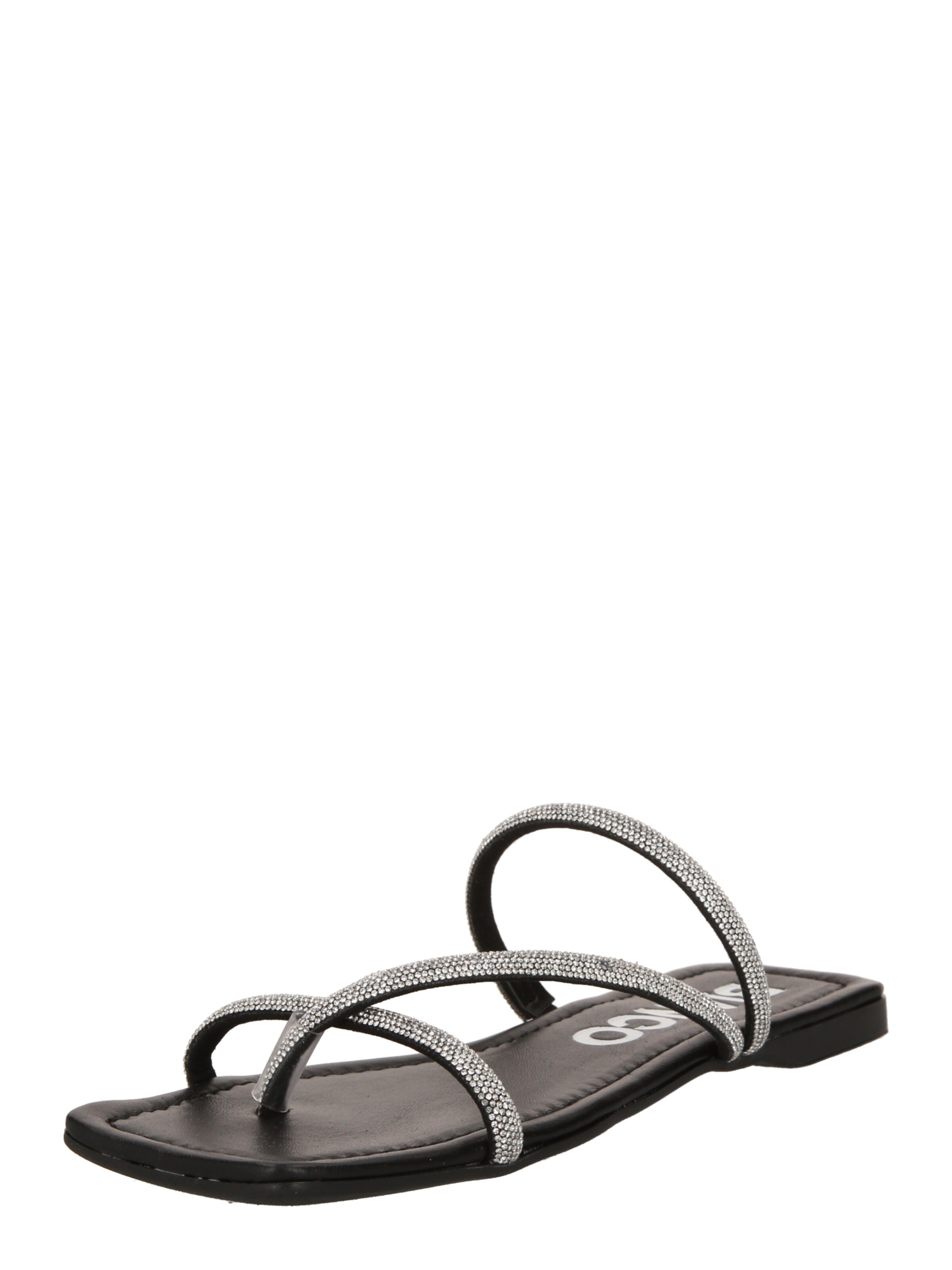 Bianco - Sandalias de dedo 'SISSEL' en negro: frente