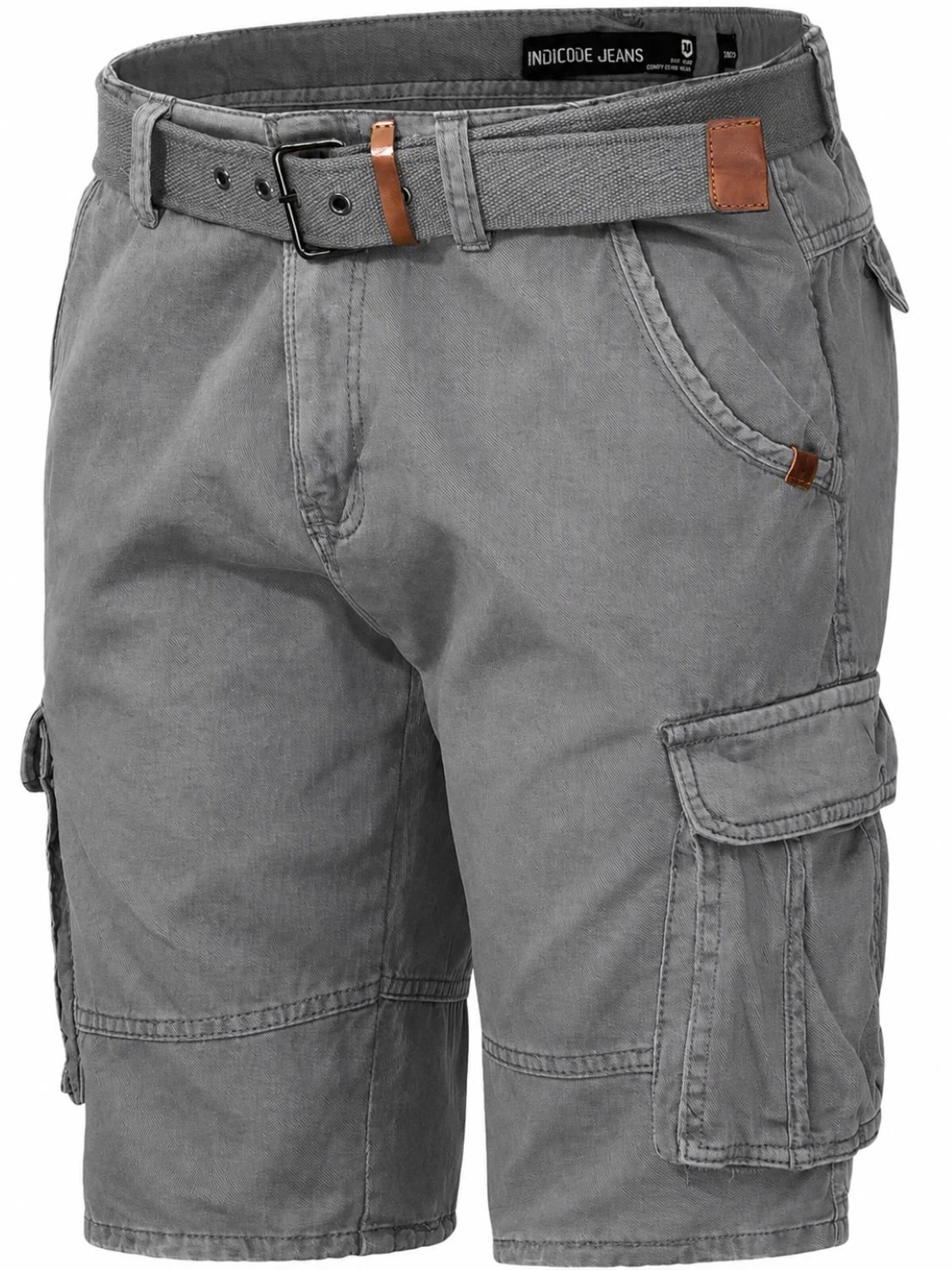 INDICODE Cargo Pants in Grey: front