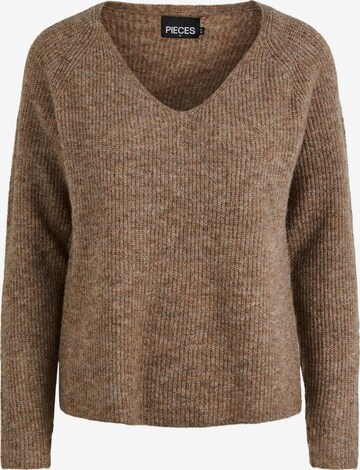 PIECES Pullover 'Ellen' i brun: forside