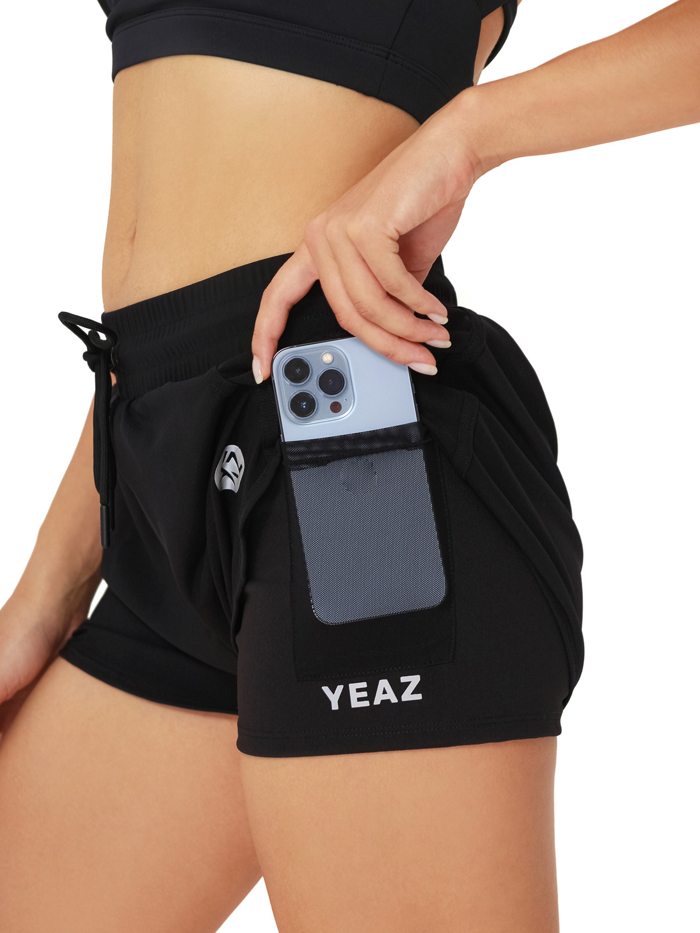 YEAZ Slimfit Παντελόνι φόρμας 'Squat' σε μαύρο