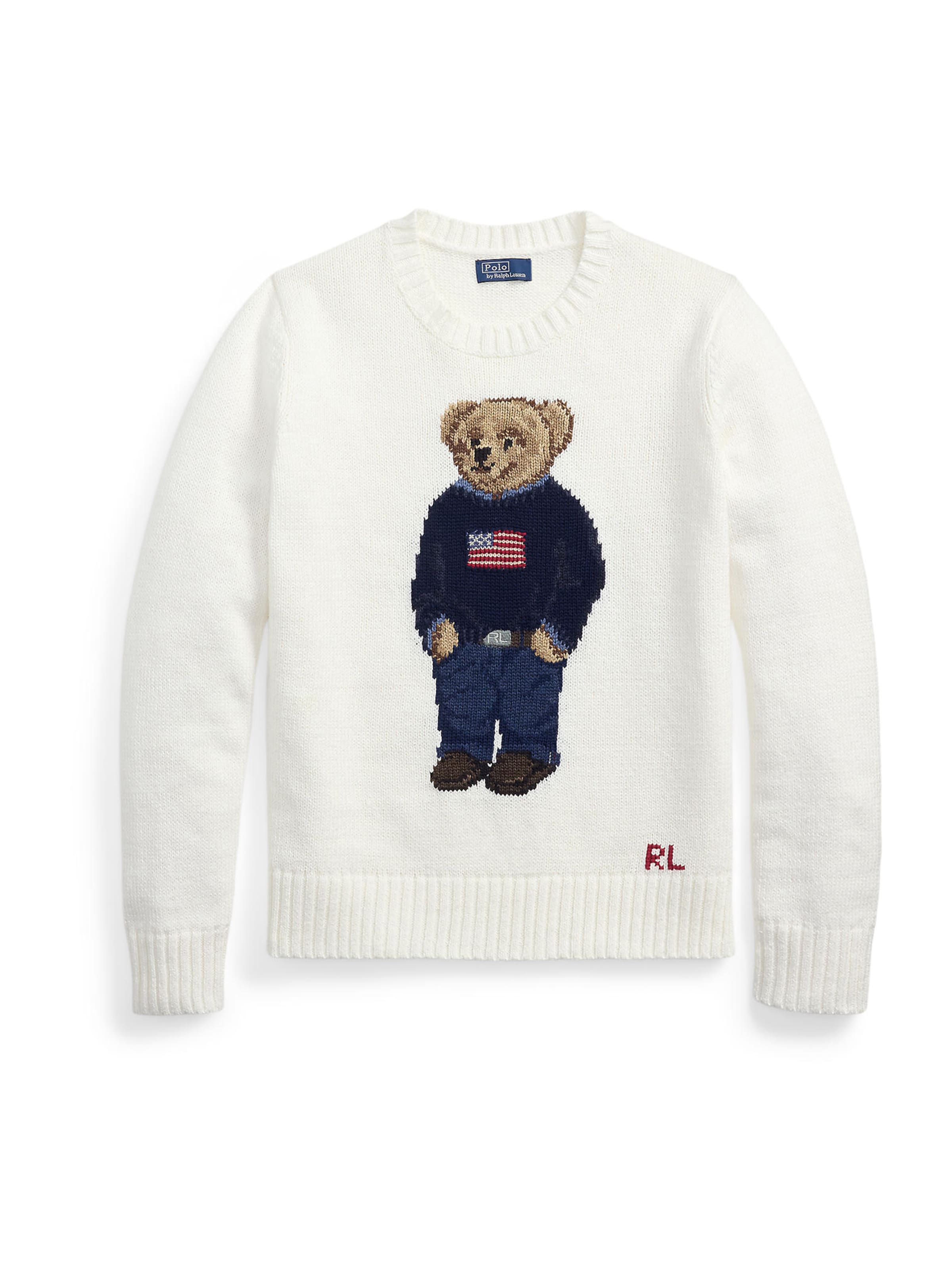 Pulover de la Polo Ralph Lauren pe alb: față