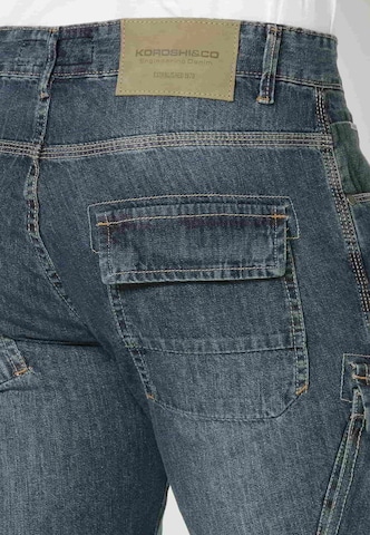 KOROSHI Regular Cargojeans i blå