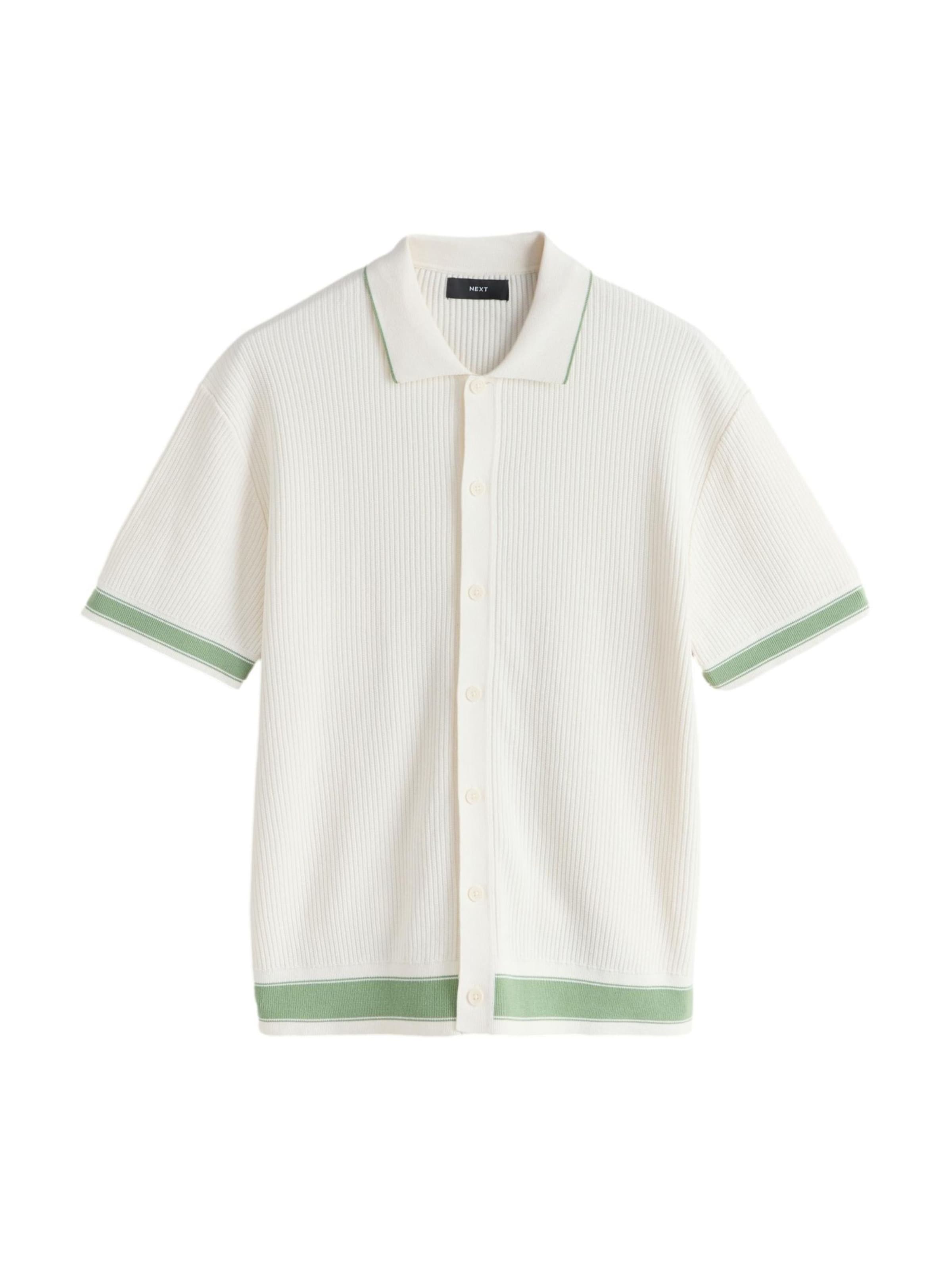 Next Comfort fit Button Up Shirt in Beige: front