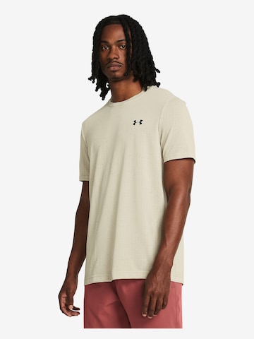UNDER ARMOUR Performance Shirt 'Seamless Grid ' in Yellow: front