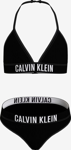 Costum de baie două piese de la Calvin Klein Swimwear pe negru: față