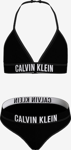 Calvin Klein Swimwear Triangle Bikini in Black: front