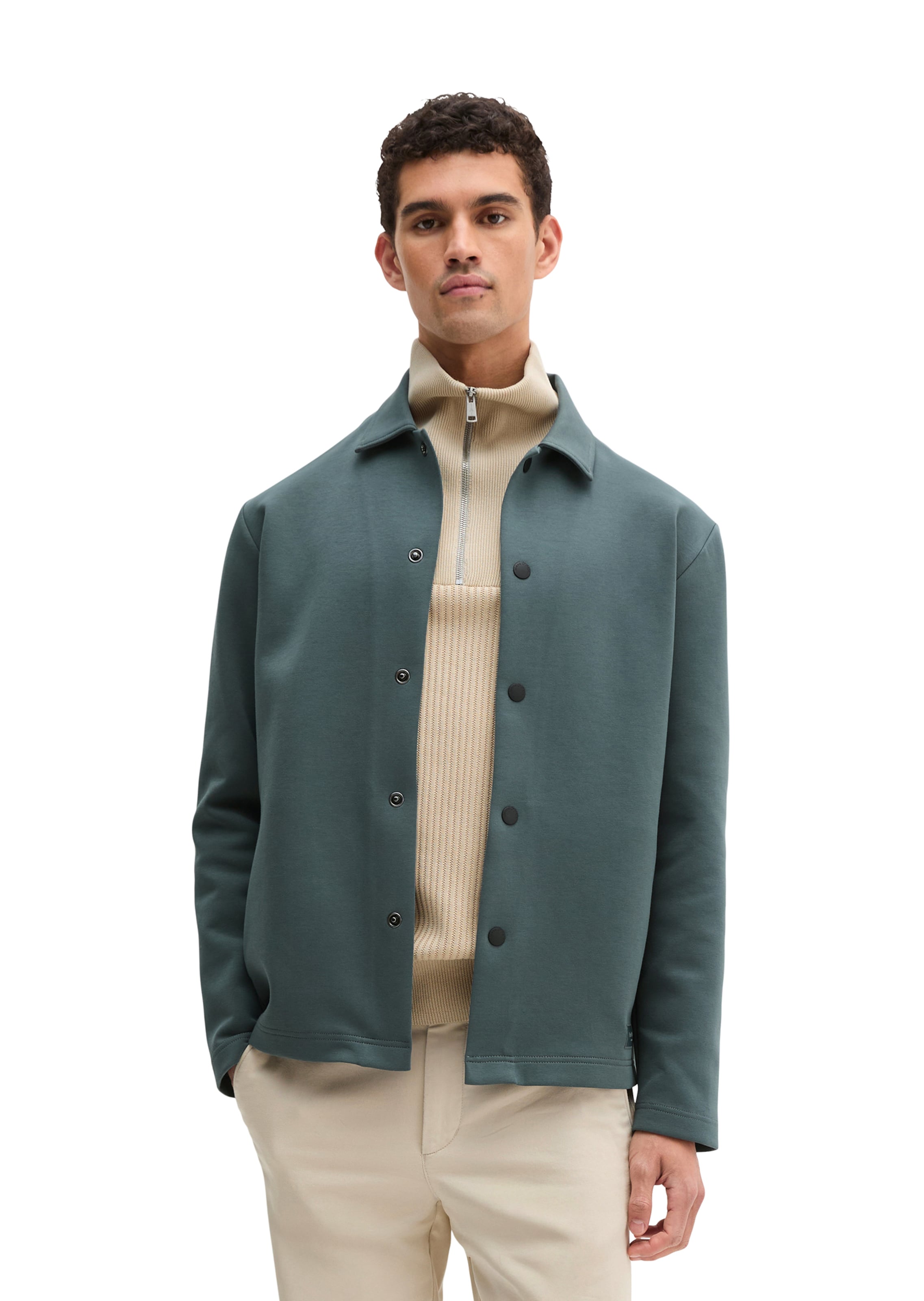 Marc O'Polo Sweatvest in Groen: voorkant