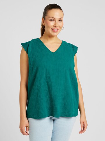 ONLY Carmakoma Blouse 'THYRA' in Groen: voorkant