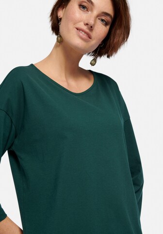 Green Cotton 3/4-Arm-Shirt in Grün