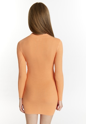 MYMO Pletena obleka 'Biany' | oranžna barva