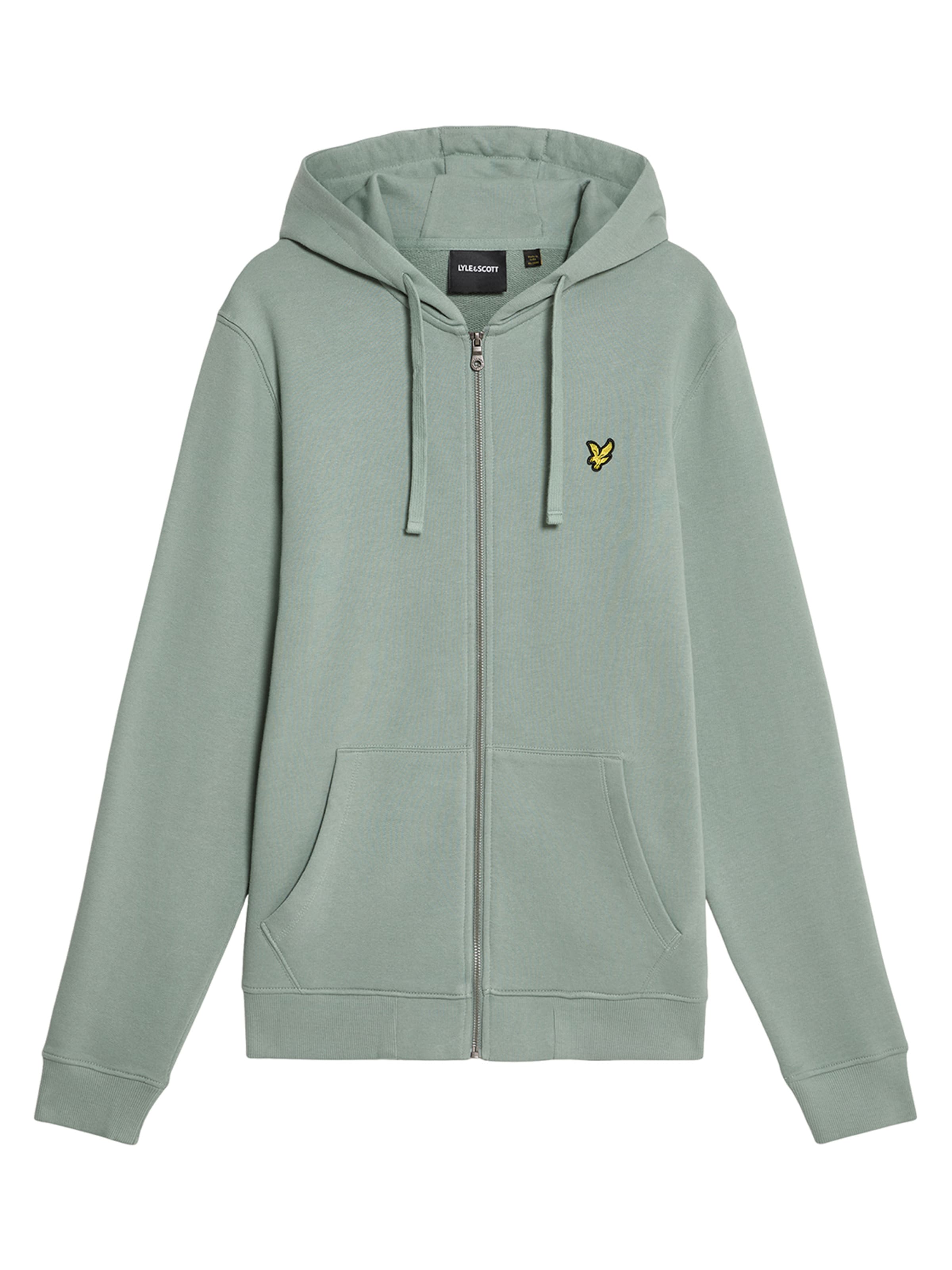 Lyle & Scott Sweatvest in Groen: voorkant