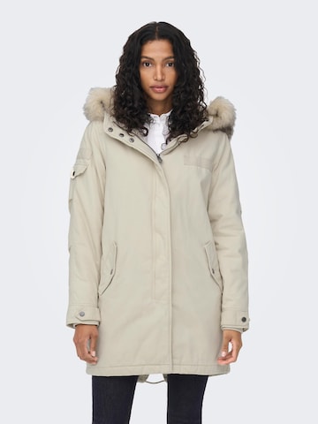 Parka mi-saison 'MAY' ONLY en gris : devant