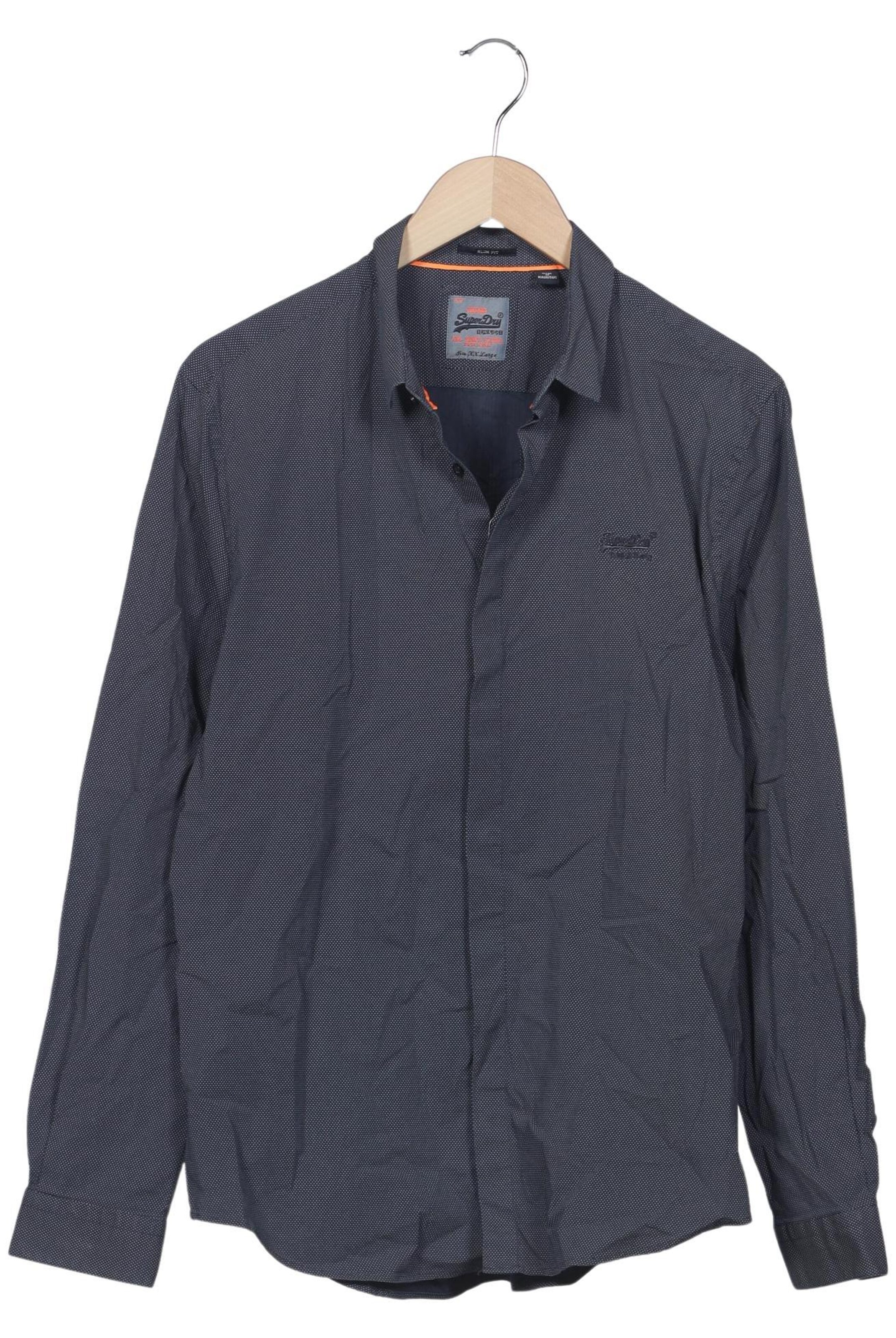 Superdry & Co Button Up Shirt in XXL in Grey: front