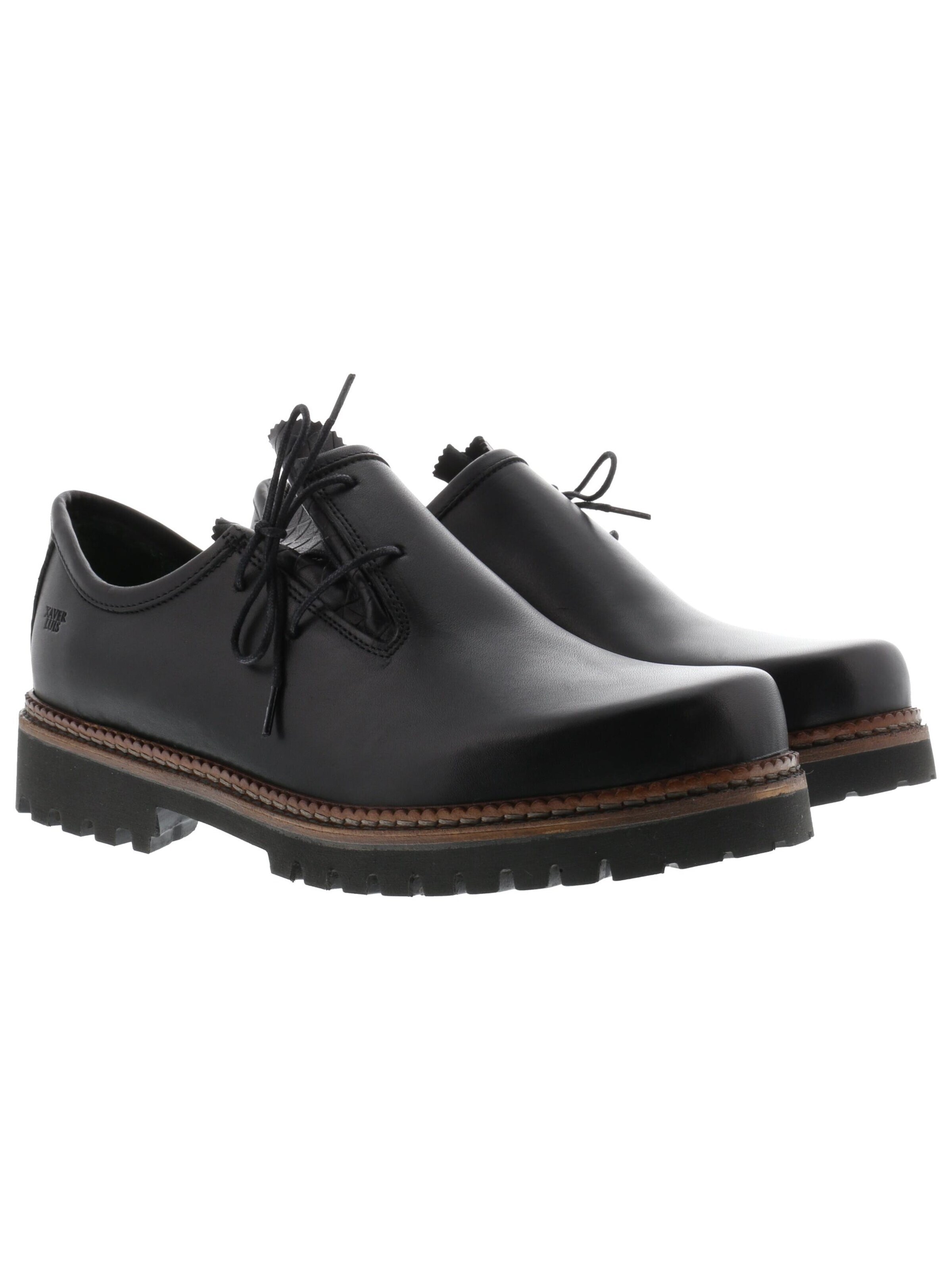 XAVER LUIS Schuhmanufaktur Trachtenschuh 'LUIS - Haferlschuhe mit Profilsohle'‌‌‌‌‌ in Schwarz
