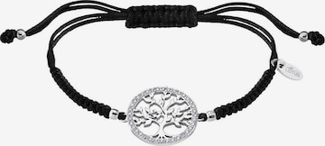 LOTUS SILVER Bracelet in Black: front