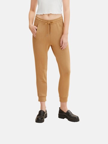 TOM TAILOR Tapered Broek in Beige