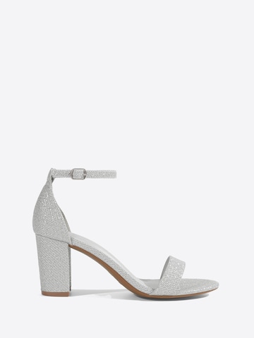 Dream Pairs Sandalen met riem 'Women's Chunky Block Heel Sandals, Open Toe Ankle Strap Dress Shoes' in Zilver