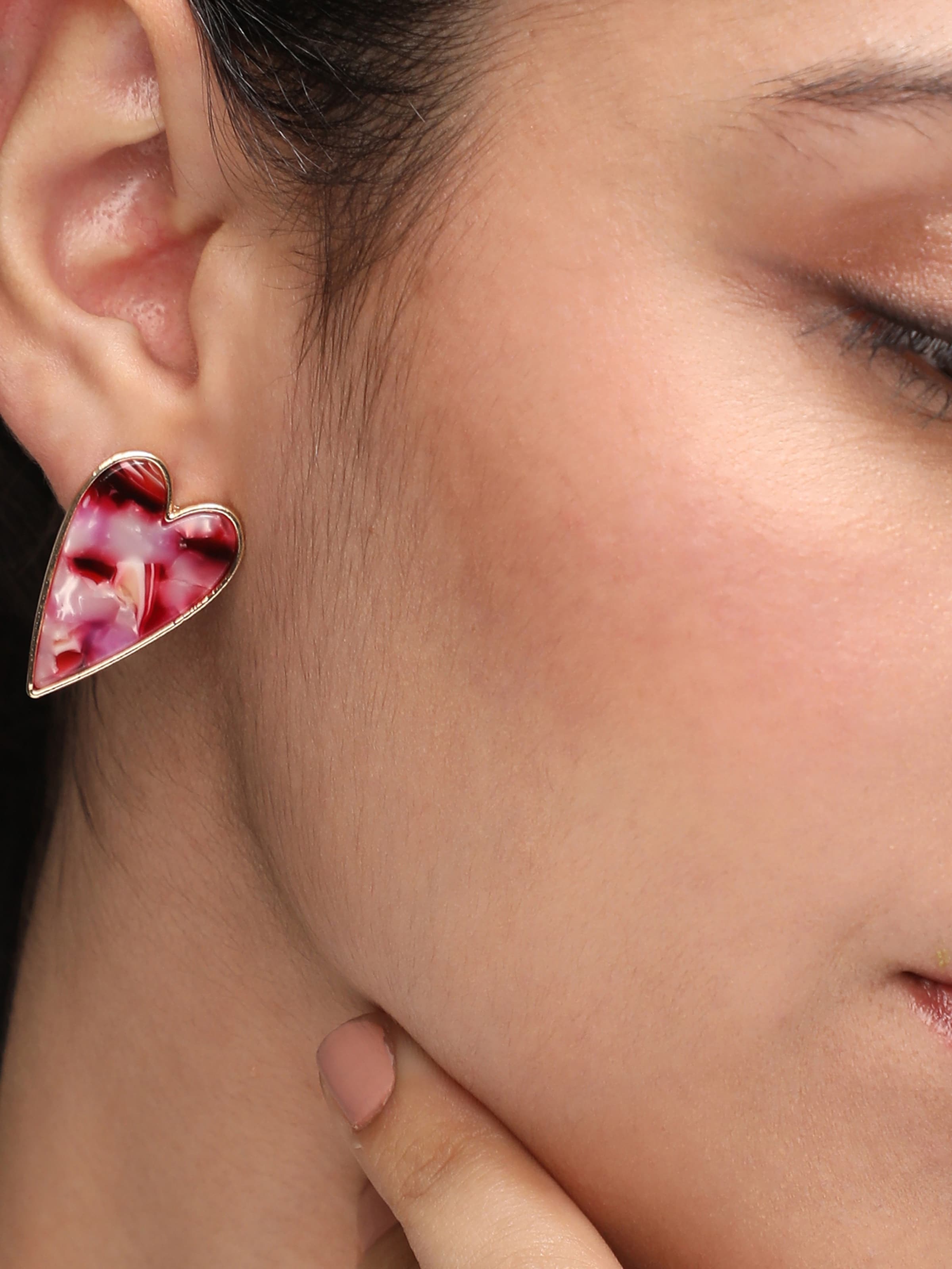 SOHI Серьги 'Meenu' в Ярко-розовый: спереди