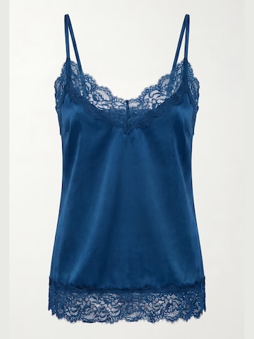 Maglietta intima 'Top Canotta Donna con Pizzo - Effetto Raso Tinta Unita' di Ciocca in blu