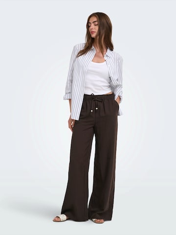 ONLY Wide leg Broek 'ONLEMMIA' in Bruin