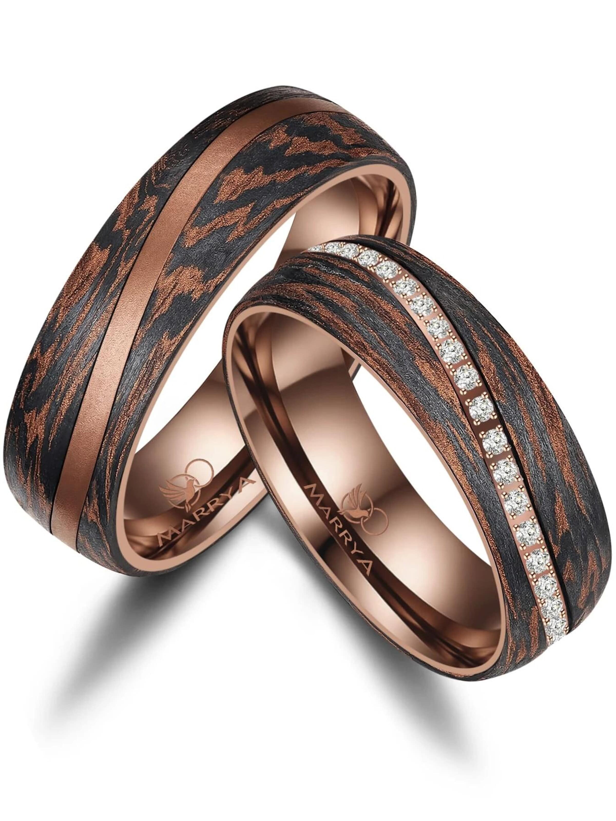 Anello 'MARRYA Ehering CB-05 Carbon-Bronze' di MARRYA in marrone