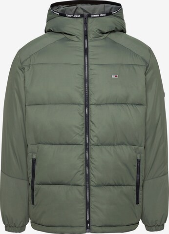 Tommy Jeans Winterjas in Groen: voorkant