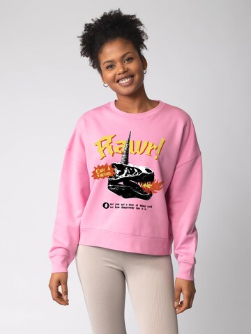 Sweat-shirt 'Rawr ' Watapparel en rose : devant