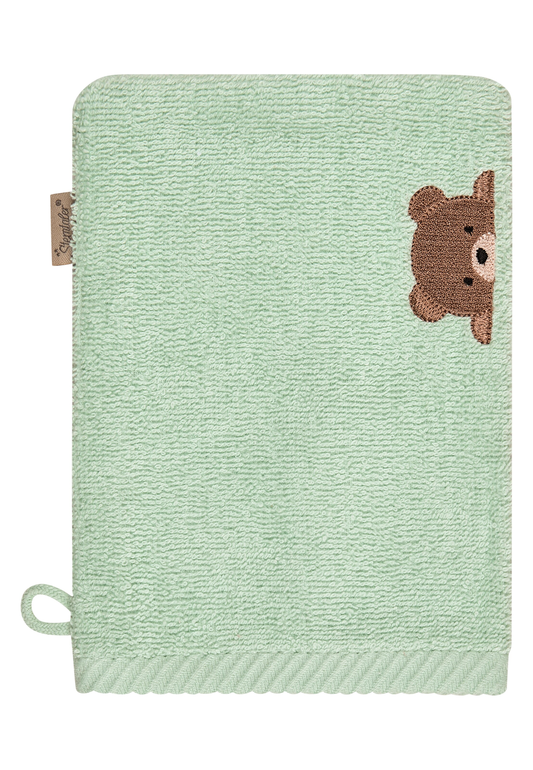 STERNTALER Waschlappen 'BÄR Bo' in Grün