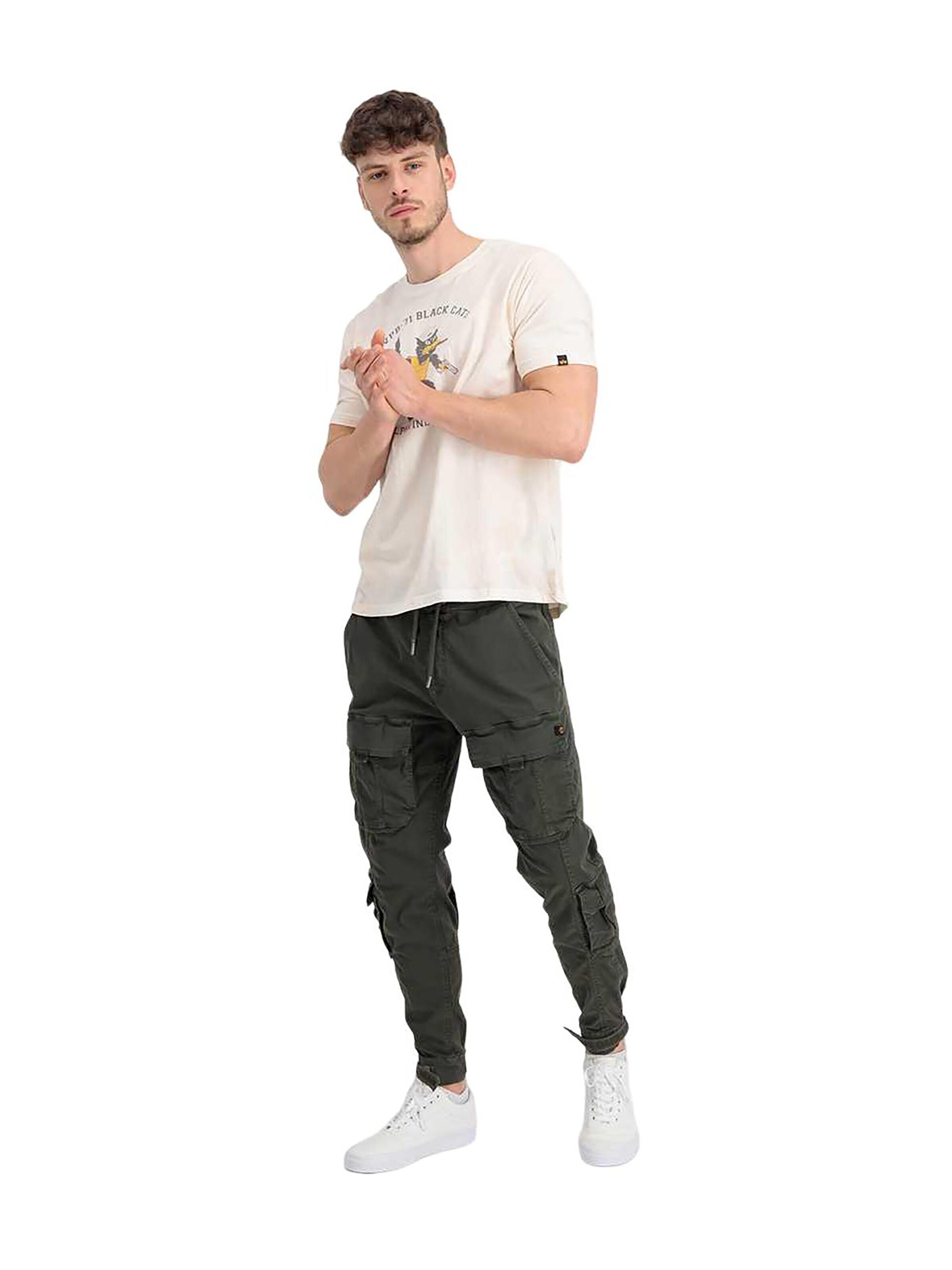 ALPHA INDUSTRIES Shirt 'USN Cat' in White