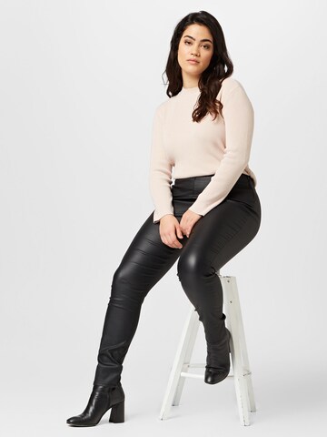 ONLY Curve - Slimfit Leggings 'CROCK' em preto