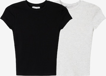 Bershka Tričko – šedá: přední strana