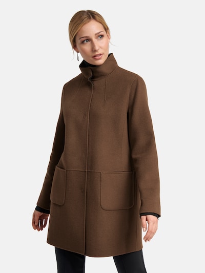 Basler Between-Seasons Coat in Brown / Black, View model