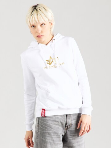 Sweat-shirt ALPHA INDUSTRIES en blanc : devant