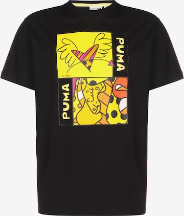 PUMA Shirt 'Puma x Britto' in Zwart: voorkant