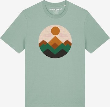 Watapparel Shirt 'Geometric Landscape 2' in Grün: Vorderseite